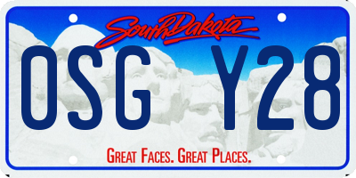 SD license plate 0SGY28