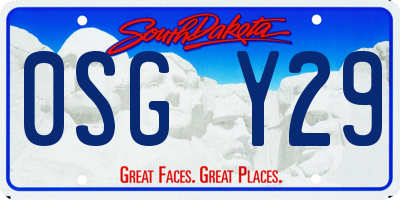 SD license plate 0SGY29