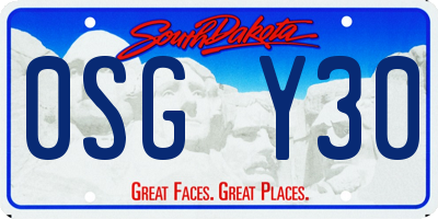 SD license plate 0SGY30