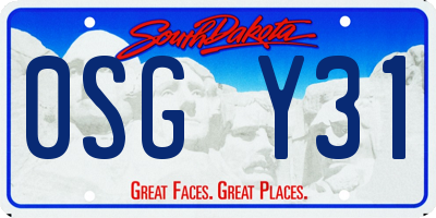 SD license plate 0SGY31