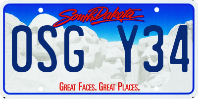 SD license plate 0SGY34