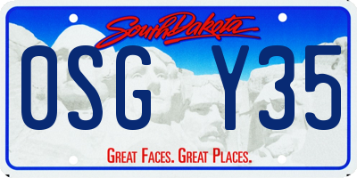 SD license plate 0SGY35