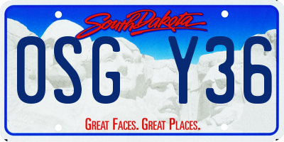 SD license plate 0SGY36