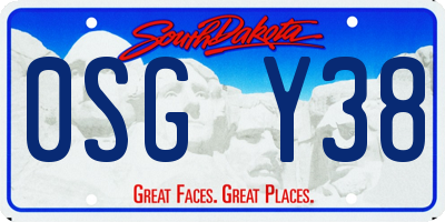 SD license plate 0SGY38