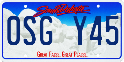 SD license plate 0SGY45