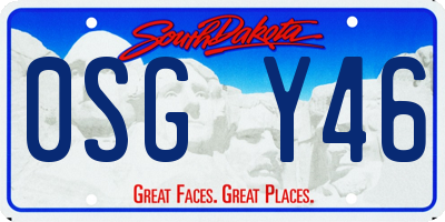 SD license plate 0SGY46
