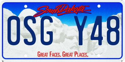 SD license plate 0SGY48