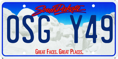 SD license plate 0SGY49