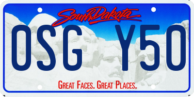 SD license plate 0SGY50