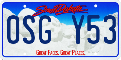 SD license plate 0SGY53