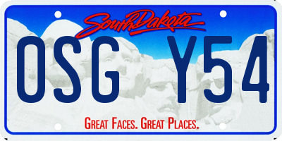 SD license plate 0SGY54