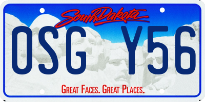 SD license plate 0SGY56
