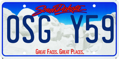 SD license plate 0SGY59