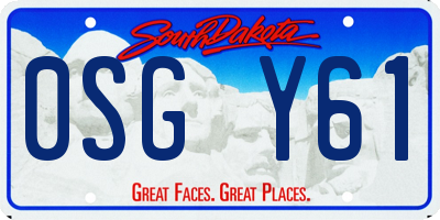 SD license plate 0SGY61