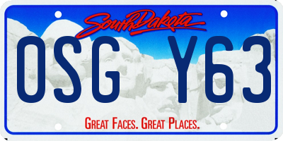 SD license plate 0SGY63