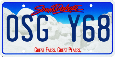 SD license plate 0SGY68