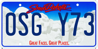 SD license plate 0SGY73