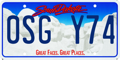 SD license plate 0SGY74