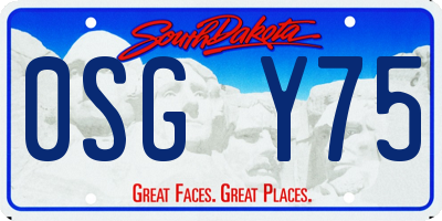 SD license plate 0SGY75
