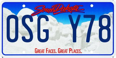 SD license plate 0SGY78