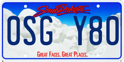 SD license plate 0SGY80