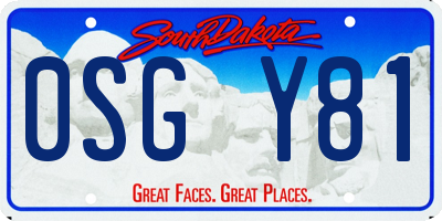 SD license plate 0SGY81