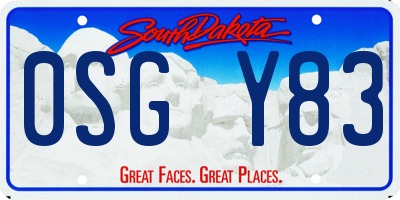 SD license plate 0SGY83