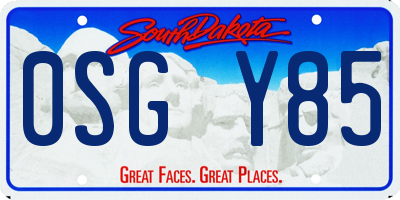 SD license plate 0SGY85