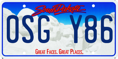 SD license plate 0SGY86