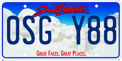 SD license plate 0SGY88