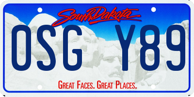 SD license plate 0SGY89