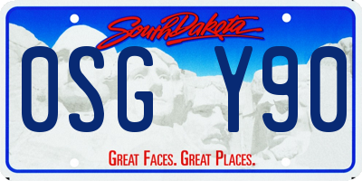 SD license plate 0SGY90
