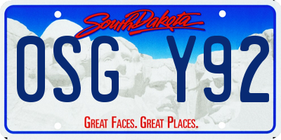 SD license plate 0SGY92