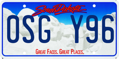 SD license plate 0SGY96