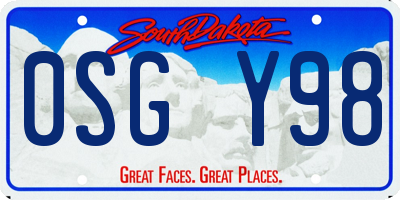 SD license plate 0SGY98