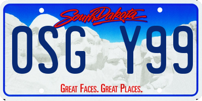 SD license plate 0SGY99