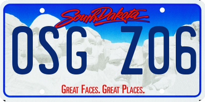 SD license plate 0SGZ06