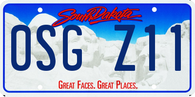 SD license plate 0SGZ11