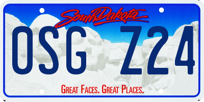 SD license plate 0SGZ24
