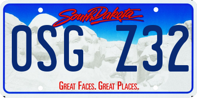 SD license plate 0SGZ32