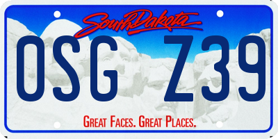 SD license plate 0SGZ39