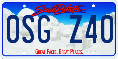 SD license plate 0SGZ40