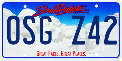 SD license plate 0SGZ42