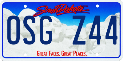 SD license plate 0SGZ44