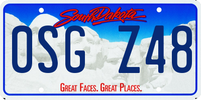 SD license plate 0SGZ48
