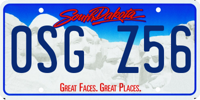 SD license plate 0SGZ56