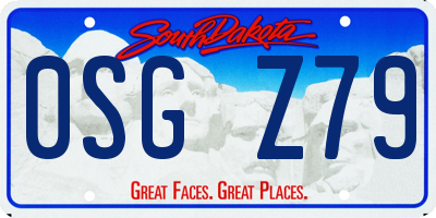 SD license plate 0SGZ79
