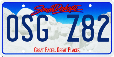 SD license plate 0SGZ82