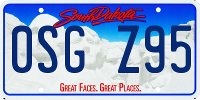 SD license plate 0SGZ95