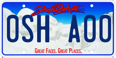 SD license plate 0SHA00